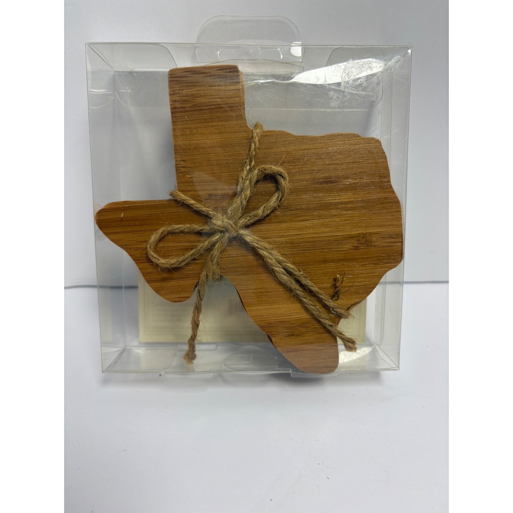 Thirstystone Texas State Bamboo Coasters Set of 4 Natural Wood New Gift